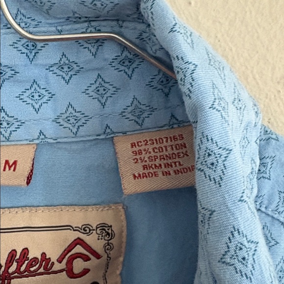 Rafter Men's Western Blue Button Down Shirt - Picture 3 of 10